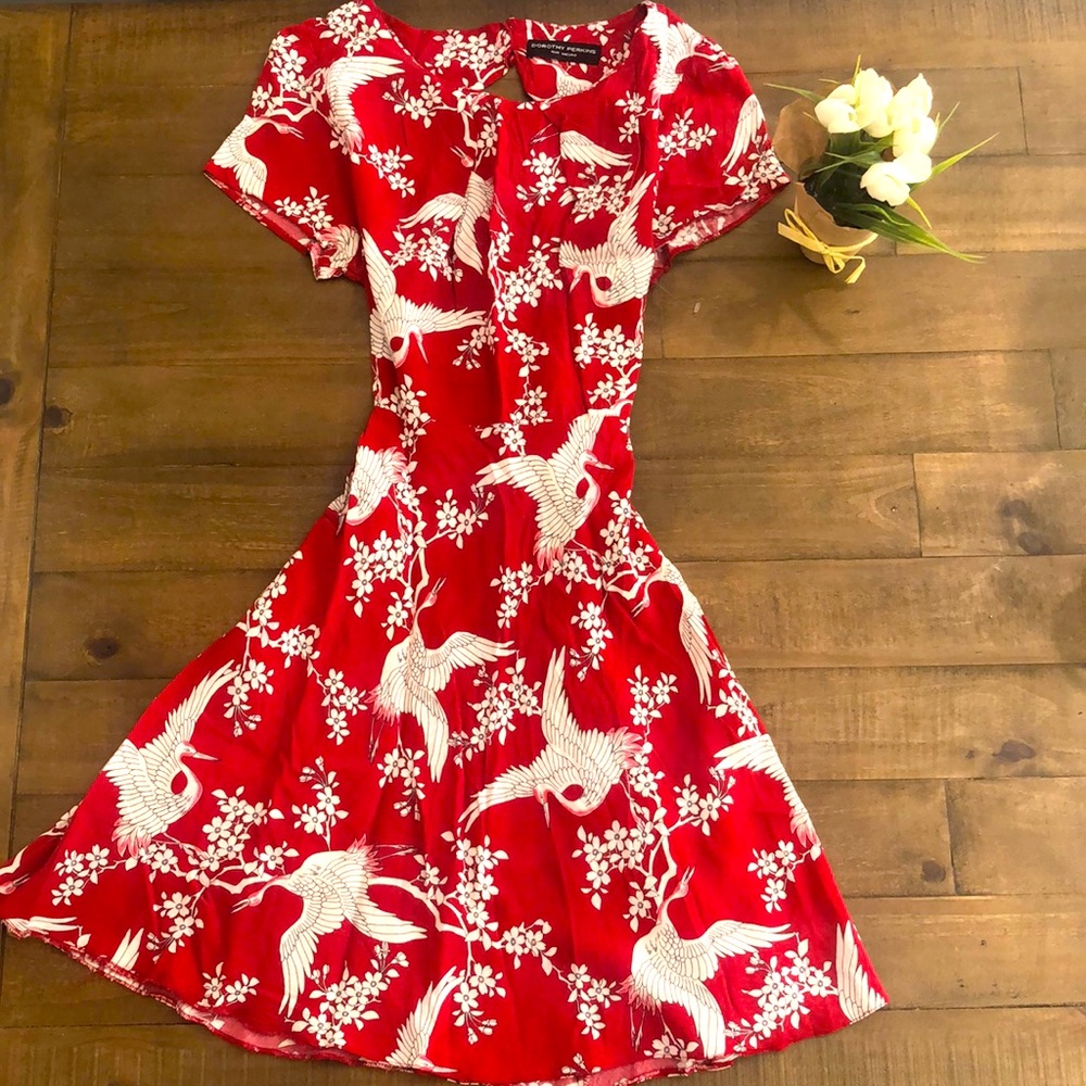 Dorothy Perkins Red Dress with Birds